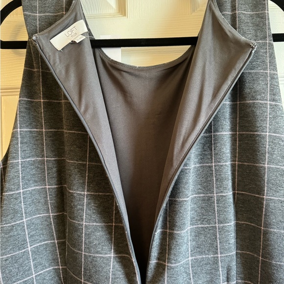 Loft Pink & Grey Plaid Sleeveless Dress - Picture 4 of 4